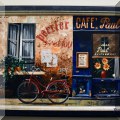 A44. French cafe scene oil on canvas. 